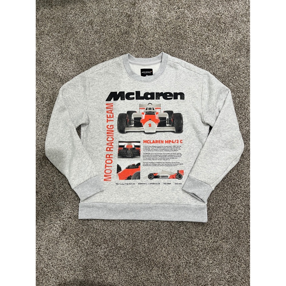 Abercrombie & Fitch McLaren Formula 1 Team MP4/2 C Graphic Sweatshirt Grey XS